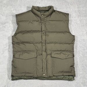 VTG Cabelas Goose Down Puffer Vest Mens XL Olive Green Outdoor Y2K Gorpcore Hunt